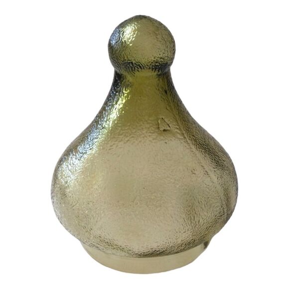 Vintage Empoli Glass Jar Top ONLY Pebbled Olive Green Candy Jar Lid Mid Century. - Picture 12 of 16